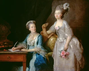Portrait of an elderly lady with her daughter